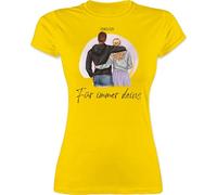 Shirt Damen - Partnerin - Pärchen Geschenk personalisierbar - selber gestalten persönlich romantisch Freundin - XL - Gelb - Partner Valentinstag liebesbeweis Liebe für Paare personalisierte Paar