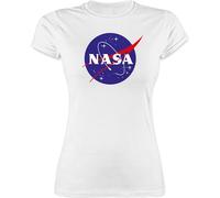 Shirt Damen - Sprüche Statement - Raumfahrt NASA Meatball Logo I - XL - Weiß - Tshirt weltall geekshirt zocker Space Shirts NAS t-Shirt Funshirts Geek Sternen t-Shirt t Statements-Shirts Nerd