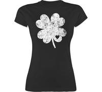 Shirt Damen - St. Patricks Day - Vierblättriges Kleeblatt Glücksbringer Shamrock - XXL - Schwarz - st.-Patricks-Day-t-Shirt Patrick's Day-Shirt Sankt kleeblätter Tshirt Irish irische Geschenke