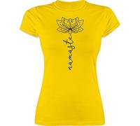 Shirt Damen - und Wellness - Namaste Lotusblüte I Geschenk Yoga - M - Gelb - yogashirth Yoga-Bekleidung Meditation Lotus Tshirt Geschenke für Frauen Yoga-t-Shirt spirituelle Hippi t-Shirts