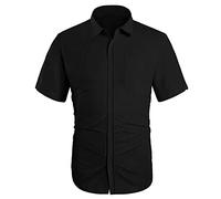 Shirt Herren Langarm Shirt Mit Gummizug Am Saum Hippie Tshirt Herren Herren Tanktops 70er Jahre Bekleidung Herren Tshirt Herren Polo Poloshirt Herren Baumwolle Tanktop Herren Sport(Schwarz, 3XL)