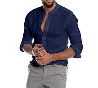 Shirt Herren T-Shirt Herren 4XL Oversized Tshirt Herren Langarmshirt Tanktops Männer Hemden V Shirt Herren Muskelshirt(Dunkelblau, XL