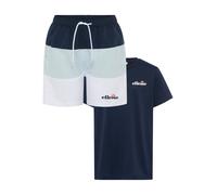Shirt & Hose ELLESSE "VASCERO TEE & SHORT SET", Jungen, Gr. 128/134 (8/9), blau (navy, light b), Obermaterial: 100% Polyester, KOB Set-Artikel, 2-teiliges Set aus Shirt und Hose, sportlicher Stil, pfl