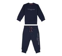 Shirt & Hose TOMMY HILFIGER "BABY ESSENTIAL CREWSUIT", Jungen, Gr. 56, blau (dunkelblau), Sweatware, Obermaterial: 95% Baumwolle, 5% Elasthan, KOB Set-Artikel (45225214-56) dunkelblau