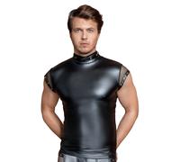 Shirt im Mattlook mit kurzen Netz-Ärmeln NEK schwarz 90% Polyester, 10% Elasthan