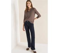Langarmshirt CECIL, Damen, Gr. XXL (46), urban taupe, Web, 48% Baumwolle, 48% Modal, 4% Elasthan, unifarben, comfort fit normal, Rundhals, abgesteppt, Shirts Langarmshirt, aus Baumwolle mit Stretchant