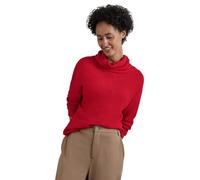 Rollkragenshirt STREET ONE, Damen, Gr. 40, rot (autumn rot), Stoff, 50% Viskose, 25% Polyester, 25% Polyamid, unifarben, casual, normal normal, hoch geschlossener Ausschnitt, 3/4-Ärmel Bündchen, Shirt