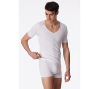 Shirt Interlock seamless kurzarm V-Ausschnitt weiß - Laser Cut 8