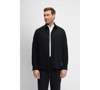 Langarmhemd CINQUE "CIMESSI", Herren, Gr. XXL, N-Gr, schwarz, Web, Obermaterial: 52% Polyester, 21% Polyamid, 17% Viskose, 10% Elasthan, unifarben, casual, relaxed fit hüftbedeckend, Langarm 1-Knopf-M