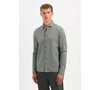 Langarmhemd NO EXCESS "No Excess Meliertes Jerseyhemd Shirt Jersey Melange Stretch", Damen, Gr. S, Normalgrößen, dunkelgrün, 60% Viskose, 35% Nylon, 5% Elasthan, regular fit, Hemden Langarmhemd (22779