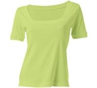 Kurzarmshirt HEINE "Carré-Shirt", Damen, Gr. 38, grün (kiwi), 100% Baumwolle, unifarben, eckiger Ausschnitt, Shirts (74402028-38) kiwi