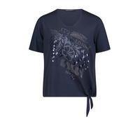 Kurzarmshirt BETTY BARCLAY "Damen mit Schleifenknoten", Damen, Gr. 40, dunkelblau, Jersey, Obermaterial: 50% Baumwolle, 50% Modal, figurumspielend normal, V-Ausschnitt, Shirts (94993635-40) dunkelblau