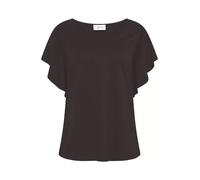 Cartoon Basic Shirt Damen V-Ausschnitt Kurzarm Dunkelbraun Größe 44