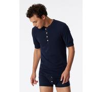 SCHIESSER Revival Herren Shirt - 1/2 Arm, Kurzarm Unterhemd, Karl-Heinz Dunkelblau S