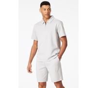 Schiesser Regular Fit Poloshirt mit Reißverschluss in Hellgrau, Größe 54