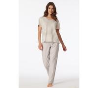 Schiesser Damen Schlafshirt Kurzarm Leinen - Mix + Relax