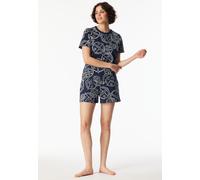 Schiesser Mix and Relax Short Sleeve Shirt Dunkelblau Baumwolle Small Damen