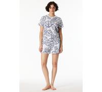 Schiesser Mix and Relax Short Sleeve Shirt Weiß Muster Baumwolle XX-Large Damen