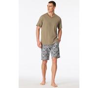 Schiesser Herren T-Shirt Mix+Relax V-Ausschnitt kurzarm Organic Cotton Jade Größe 48