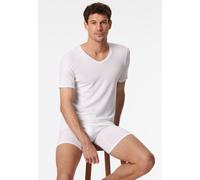 Schiesser T-Shirt V-Ausschnitt Premium Cotton Kurzarm (95% Bio-Baumwolle) Unterwäsche weiss Herren, Größe 4
