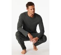 SCHIESSER - Langarmshirt Knopfleiste dunkelgrün - Gr. - 50