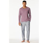 Schiesser - Langarmshirt V-Ausschnitt lila - Gr. - 56