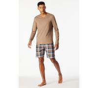 Schiesser Regular Fit Longsleeve mit V-Ausschnitt in Beige, Größe 56