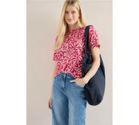 Print-Shirt CECIL, Damen, Gr. XS (36), beetroot pink, Jersey, 48% Baumwolle, 48% Modal, 4% Elasthan, geblümt, comfort fit hüftlang, Rundhals, normaler Saum, Shirts, mit Blumenmuster (72677138-XS) beet