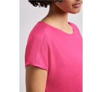 Shirttop STREET ONE, Damen, Gr. 34, magenta dream, Jersey, Obermaterial: 60% Viskose, 40% Polyester, unifarben, bequem normal, Rundhals, Tops Shirttop, unifarben, Sommershirt, in Strick-Optik (9659812