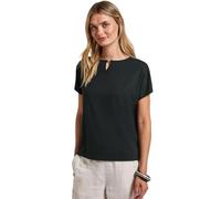 Shirttop STREET ONE, Damen, Gr. 42, pine grove grün, Obermaterial: 95% Viskose, 5% Elasthan, unifarben, casual, regular fit taillenbedeckt, U-Boot-Ausschnitt, Kurzarm, Tops, mit Cut-Out Detail (923416