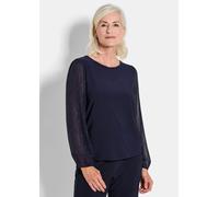 Shirt mit glitzernden Chiffon-Ärmeln blau 46