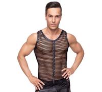 Shirt mit Grobnetz-Front und Rücken im Mattlook finesse HOMME schwarz 45% Polyester, 45% Polyamid, 10% Elasthan