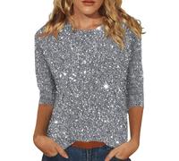 Shirt Mit Gummizug Am Saum Damen Pulli Tunika Weißes T-Shirt Damen Locker Tshirt Damen Oversize Blusen Damen Elegant Festlich Blusenshirt Damen Langarm Shirts Damen Damen Oberteile Sexy(Grau,XL)