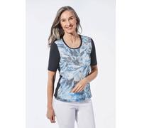 Shirt mit Pailletten blau 38