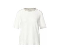 Shirt mit Rippdetail Weiß 34