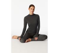 Rollkragenshirt SCHIESSER "Premium Warming", Damen, Gr. 40, dunkelgrau, gem., Single Jersey, Obermaterial: 85% Lyocell, 10% Wolle, 5% Elasthan, casual, figurbetont hüftbedeckend, ohne Ausschnitt, Lang