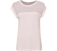 T-Shirt BONPRIX "Shirt aus Viskose-Mix", Damen, Gr. 36/38 (S), rosa (zartrosa), Obermaterial: 95% Viskose, 5% Elasthan. Spitze: 80% Baumwolle, 20% Polyamid, gerade, Shirts T-Shirt, gerade Passform, Ku