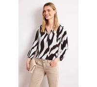 Street One Shirt mit Split Neck und Strukturmix Espresso Brown 46
