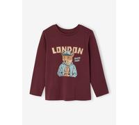 Shirt mit Tier-Print in Kreideoptik Jungen bordeaux Gr. 92/98 von Vertbaudet