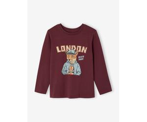 Shirt mit Tier-Print in Kreideoptik Jungen bordeaux Gr. 92/98 von Vertbaudet