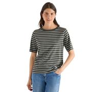 Print-Shirt CECIL, Damen, Gr. XL (44), khaki, Web, 100% Baumwolle, gestreift, comfort fit normal, U-Boot-Ausschnitt, Bündchen, Shirts, Jersey (31136626-XL) khaki