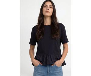 Shirt mit Volantsaum M midnight blue
