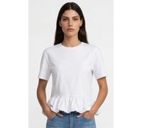 Shirt mit Volantsaum XL white