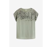 Shirt mit Webeinsatz und Glitzersteinchen 40/42 (M)