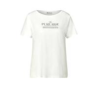 Shirt mit Wording Artwork Weiß 42