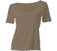 Kurzarmshirt HEINE "Carré-Shirt", Damen, Gr. 40, grün (oliv), 100% Baumwolle, unifarben, eckiger Ausschnitt, Shirts (75398646-40) oliv