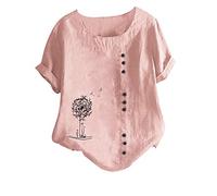 Shirt only Damen Damen Y2K Kurzarm-T-Shirt Teenager Mädchen Fairy Grunge Ästhetische Shirts Crop Top Spitze Vintage Slim Fit Tops Casual Streetwear Rosa XL