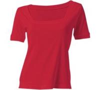 Kurzarmshirt HEINE "Carré-Shirt", Damen, Gr. 38, rot, 100% Baumwolle, unifarben, eckiger Ausschnitt, Shirts (17584920-38) rot