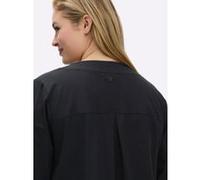 Langarmshirt SHEEGO "Shirt", Damen, Gr. 52/54, bunt (schwarz, beige, bedruckt), 95% Baumwolle, 5% Elasthan, bedruckt, gemustert, mehrfarbig, V-Ausschnitt, Shirts Langarmshirt (39850407-52) schwarz, be