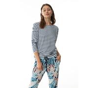Mey Pyjama-Oberteil mit Streifenmuster in Marine, Größe XS